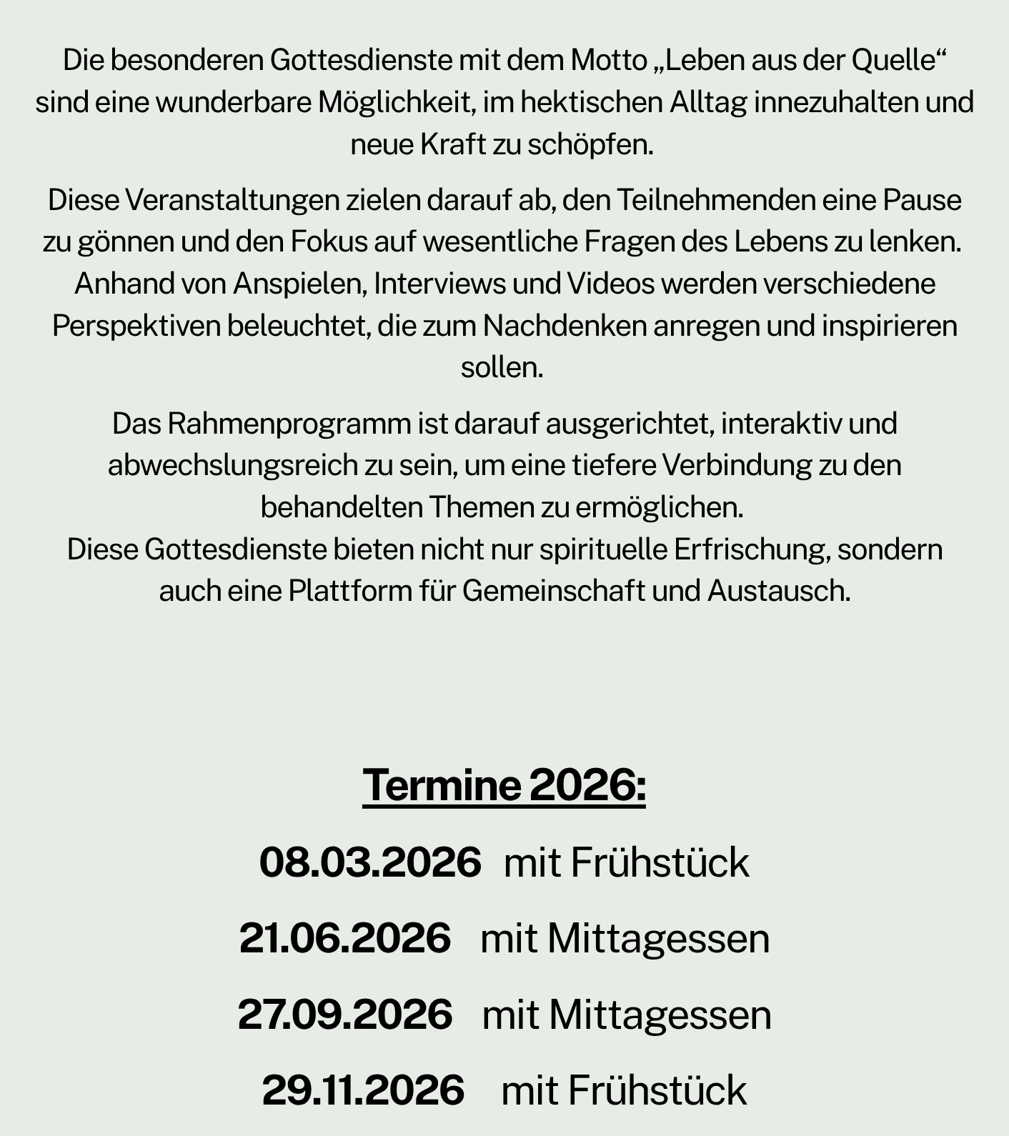 Gottesdienste zum Auftanken 2026 2 Update